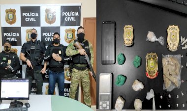 NO MUNICÍPIO DE AMAPÁ, POLÍCIA CIVIL PRENDE DOIS HOMENS QUE VENDIAM E DISTRIBUÍAM DROGAS SOB A COORDENAÇÃO DE UM DETENTO DO IAPEN
