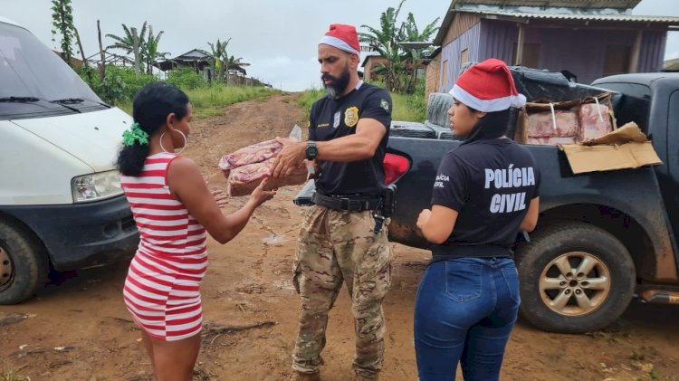 EM OIAPOQUE, GÊNEROS ALIMENTÍCIOS APREENDIDOS DURANTE A OPERAÇÃO HÓRUS SÃO DOADOS ÀS FAMÍLIAS CARENTES