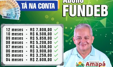Prefeito Carlos Sampaio de Amapá paga abono FUNDEB e recebe nota de agradecimento do sindicato dos professores