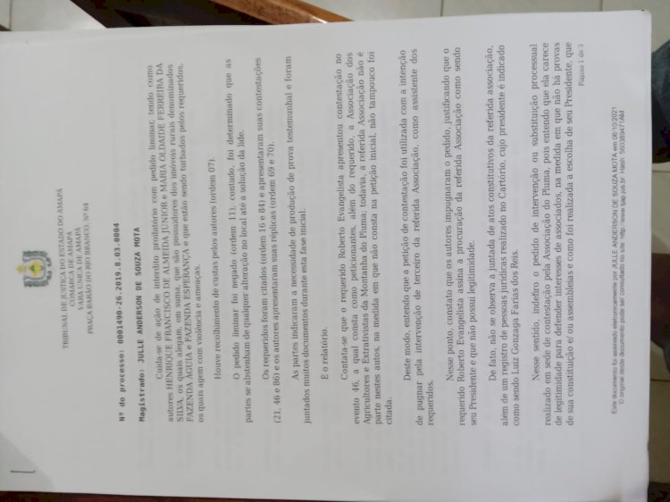 Montanha da Pluma terra de muitos donos e uma briga judicial pelo meio.