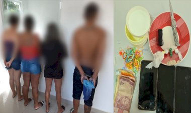 EM CALÇOENE, POLÍCIA CIVIL PRENDE QUATRO PESSOAS EM FLAGRANTE POR TRÁFICO DE DROGAS