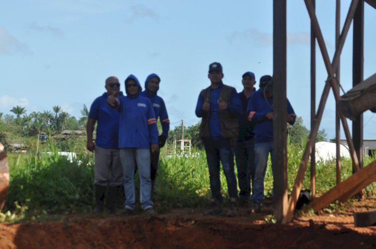 Construção da ponte do Meruoca em preparativo para a concretagem