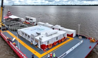 EAF inicia lançamento do cabo subaquático da Infovia 03, que liga Belém (PA) a Macapá (AP).