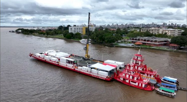 EAF inicia lançamento do cabo subaquático da Infovia 03, que liga Belém (PA) a Macapá (AP).